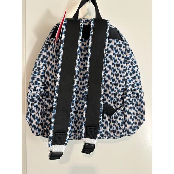 NWT Kipling Delia Curious Leopard Medium Backpack Blue Black White - Picture 5 of 8